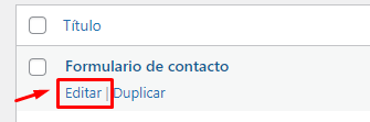 Paso 3. Editar Formulario de contacto