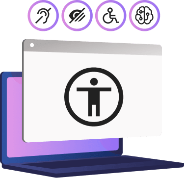Imagen de pc con una web Accesible e Inclusiva